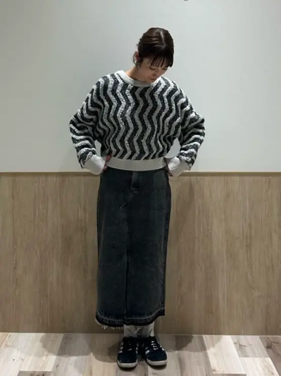 フロントスリットデニムロングスカート/Green Parks（グリーン