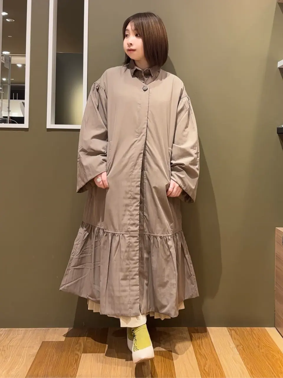 □ESCAR パディングロングコート/Green Parks（グリーン パークス）の