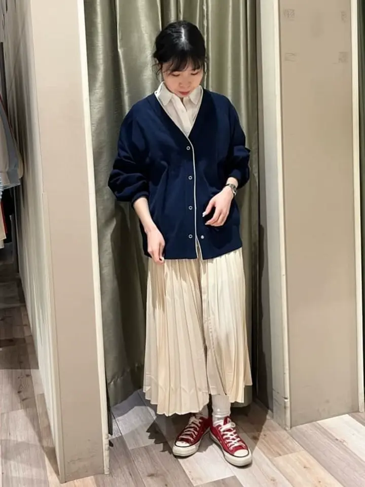 シフォン×チュールレイヤードシャツ/earth music&ecology（アース