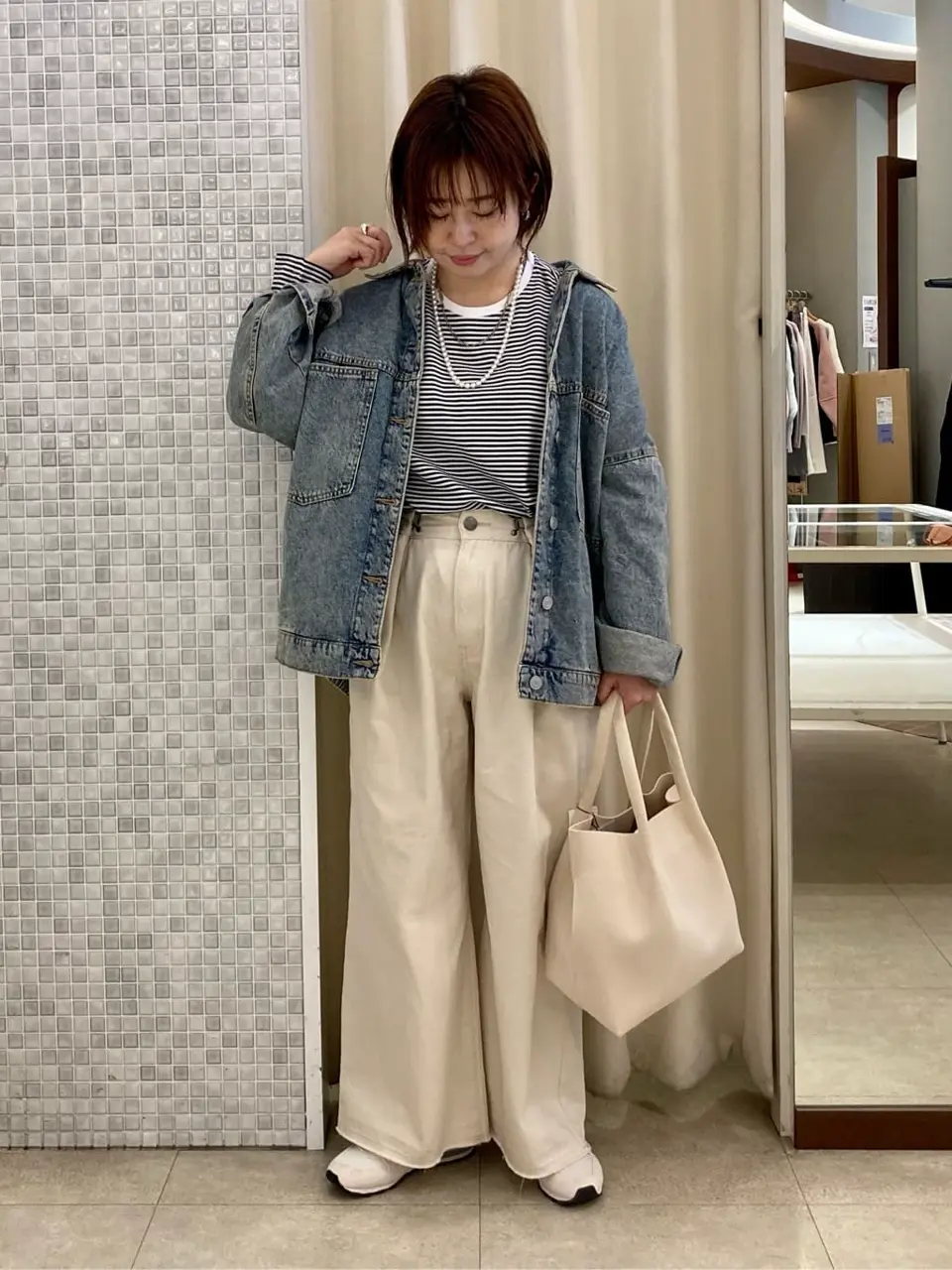 タックワイドデニムパンツ/Green Parks（グリーン パークス）のデニム