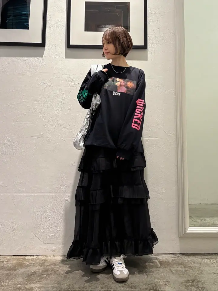 ELENCARE DUE プリーツフリルシアースカート/Green Parks（グリーン