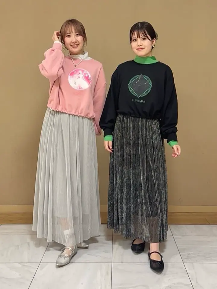 ELENCARE DUE ラメプリーツスカート/Green Parks（グリーン パークス