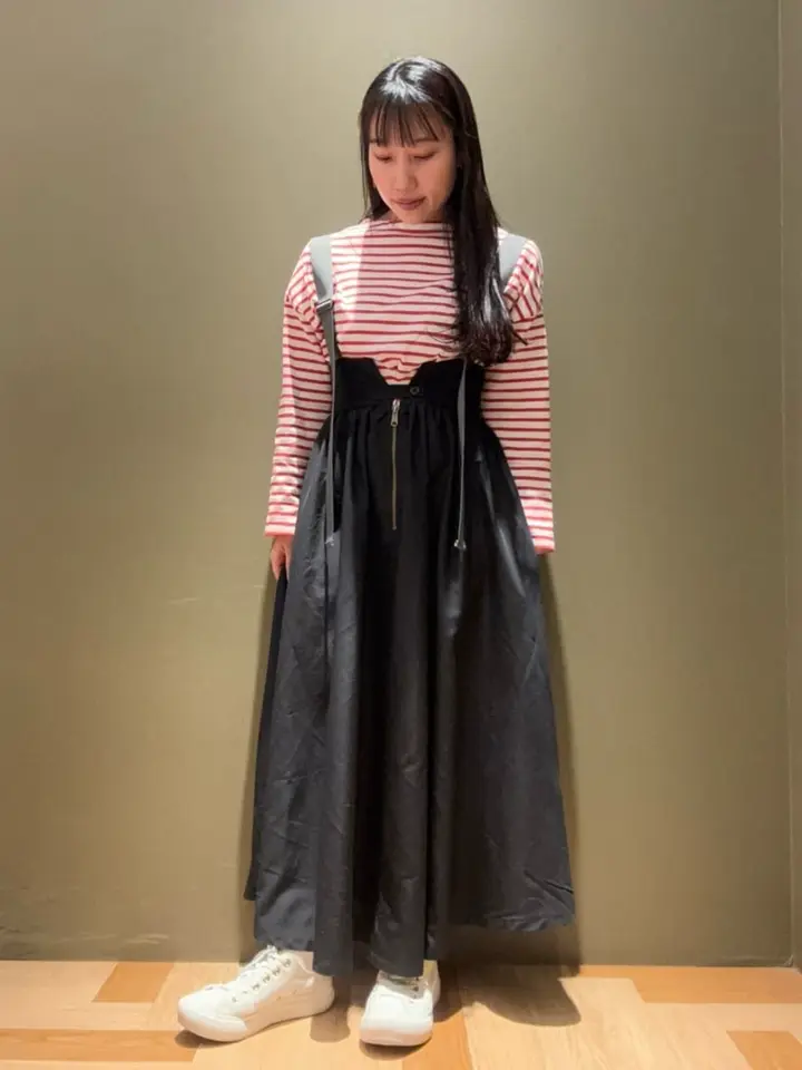 DOUBLE FLAGS サスペンダーミリタリースカート/Green Parks（グリーン