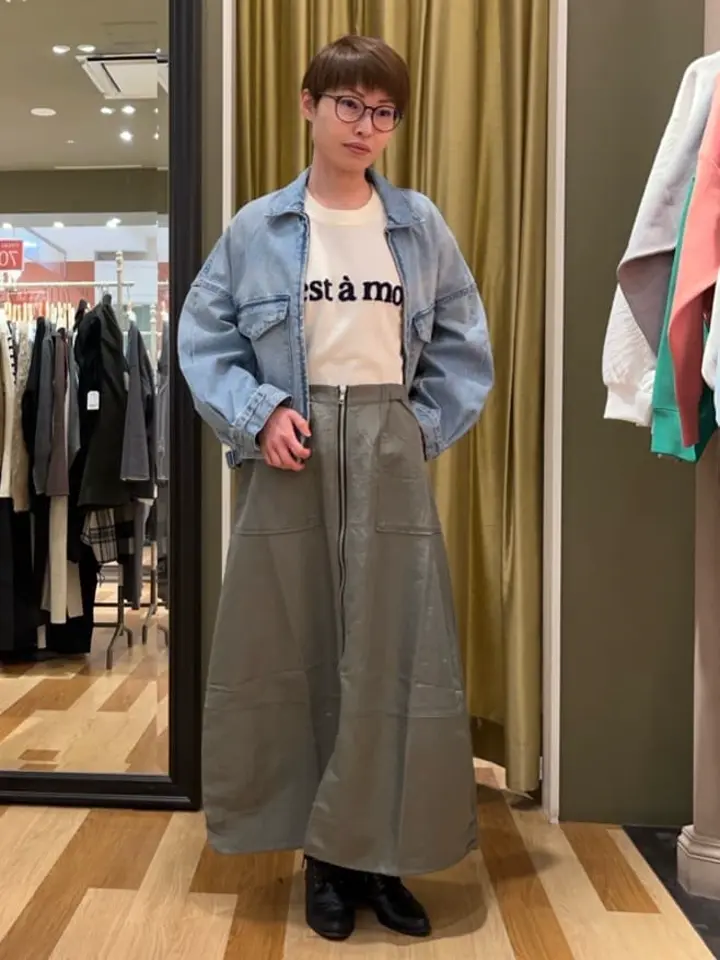 フロントZipコクーンスカート/Green Parks（グリーン パークス）の