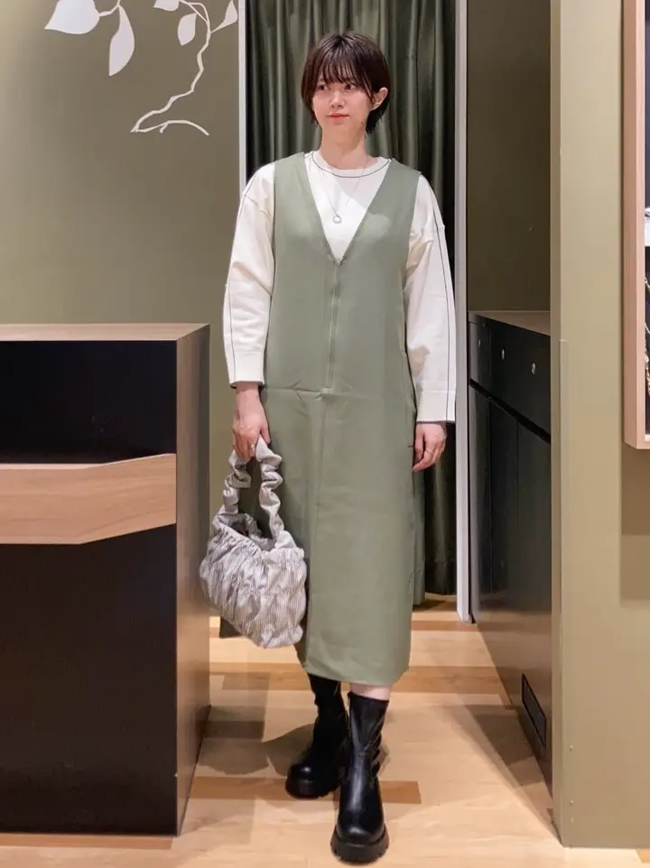 前後2WAYハーフZIPジャンパースカート/Green Parks（グリーン パークス