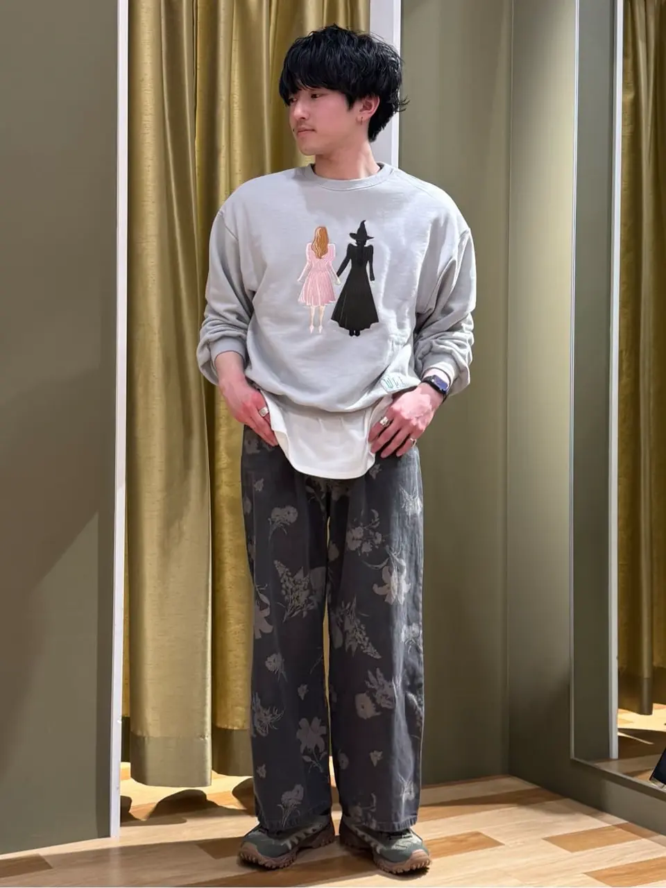 □WICKED アート刺繍スウェット/Green Parks（グリーン パークス）の