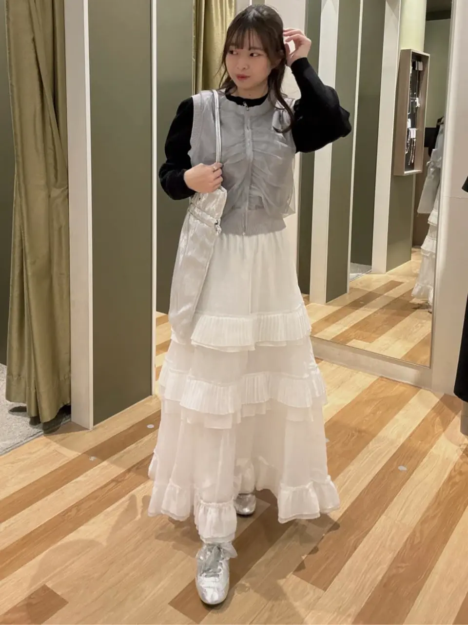 専用です★GOLDEN ♡グレー♡ニット セール】12ゲージ配色レイヤープルオーバー（ニット/セーター