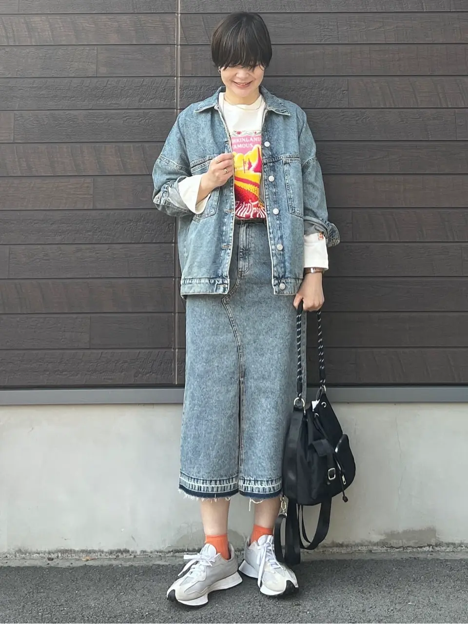 フロントスリットデニムロングスカート/Green Parks（グリーン