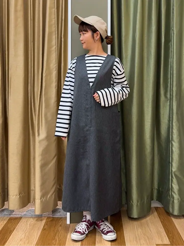 前後2WAYハーフZIPジャンパースカート/Green Parks（グリーン パークス