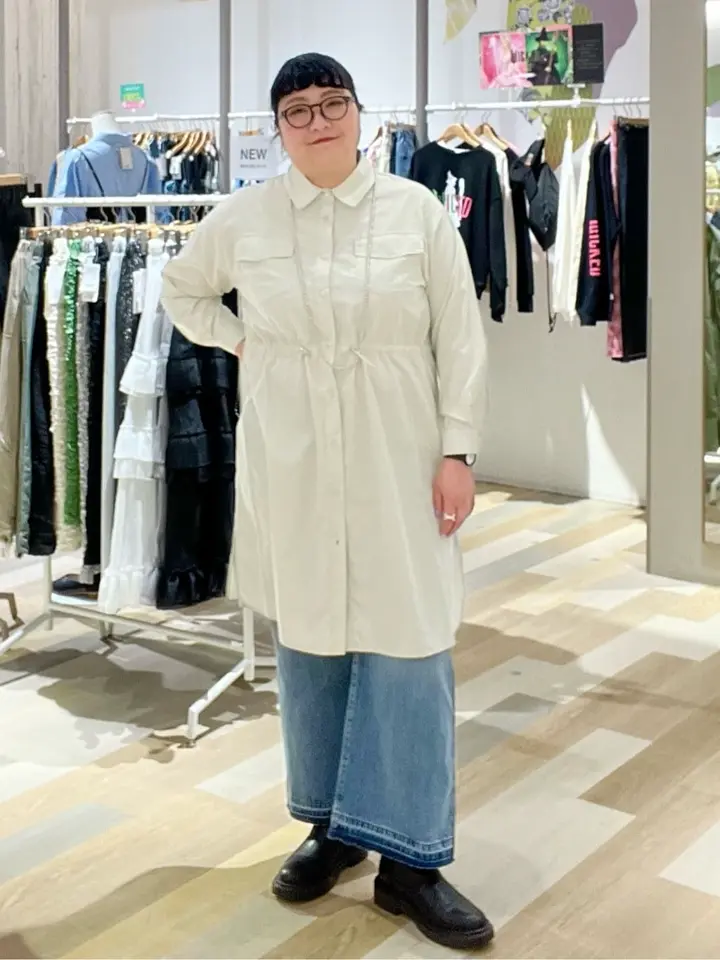 ミディ丈ミリタリーシャツワンピース/Green Parks（グリーン パークス