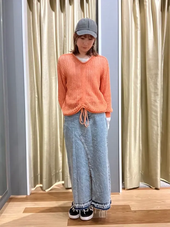 フロントスリットデニムロングスカート/Green Parks（グリーン