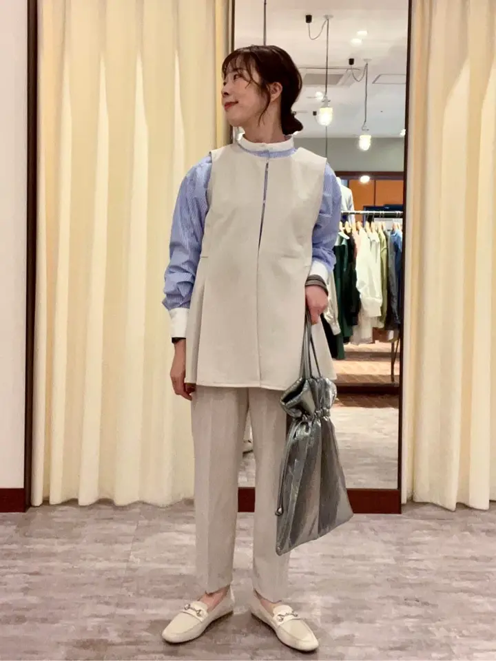 イージーケアバンドカラーロングシャツ/チュニック/AMERICAN HOLIC