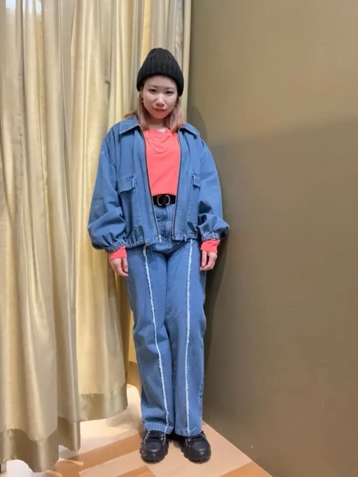 Green Parks  ボリュームスリーブプルオーバー　F  ネイビー ピグメントボートネックプルオーバー/Green Parks（グリーン パークス