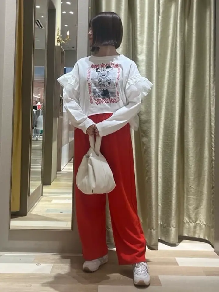 ミッキー＆フレンズ/袖フリルショート丈TEEⅡ/Green Parks（グリーン