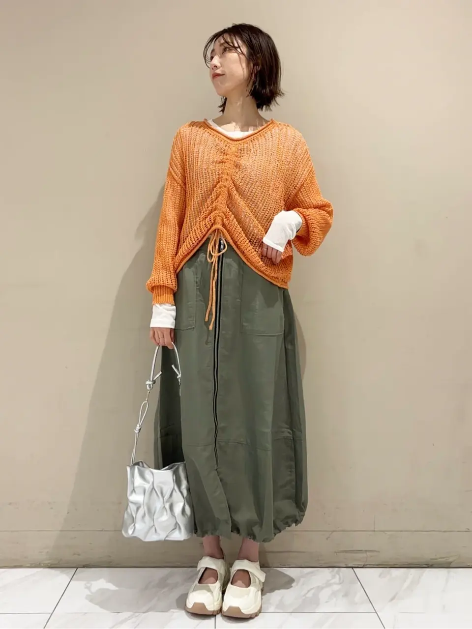 フロントZipコクーンスカート/Green Parks（グリーン パークス）の