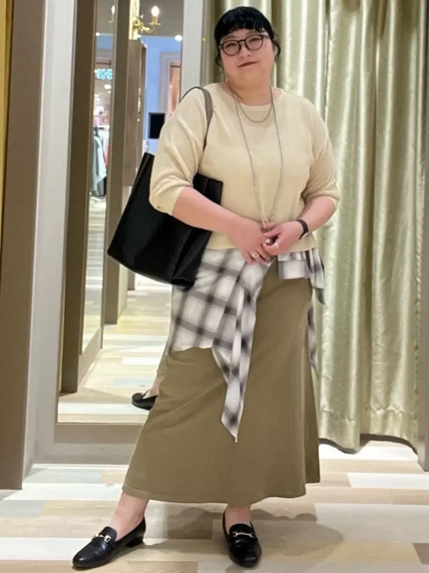 かのこボートネック7分袖ニットプルオーバー/Green Parks（グリーン