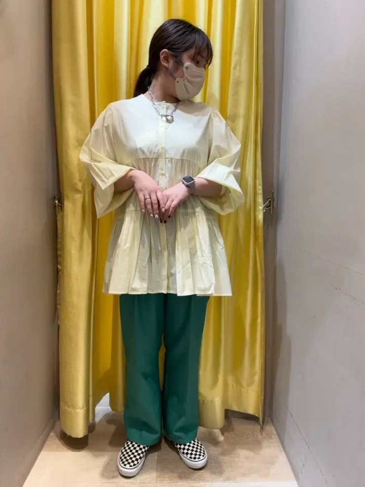 ELENCARE DUE リネンライク2タックパンツ/Green Parks（グリーン