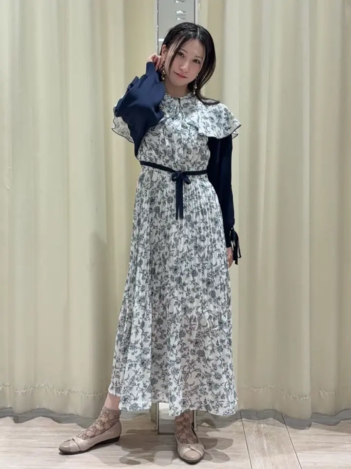 大人気❤️花柄ワンピースで練習も気分が上がる！ダンスパーティーや発表会でも活躍 dazzlin フレンチスリーブ花柄ワンピース/Green Parks（グリーン