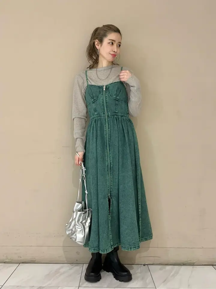 SUGAR SPOON コルセットデニムキャミワンピ/Green Parks（グリーン