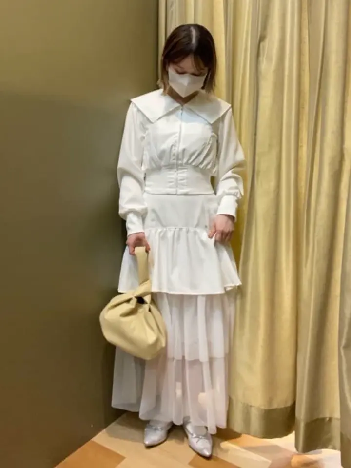 dazzlin 襟付きツイルショートzipブルゾン/Green Parks（グリーン