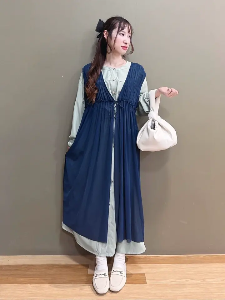 メッシュシャーリングレイヤーワンピース/Green Parks（グリーン