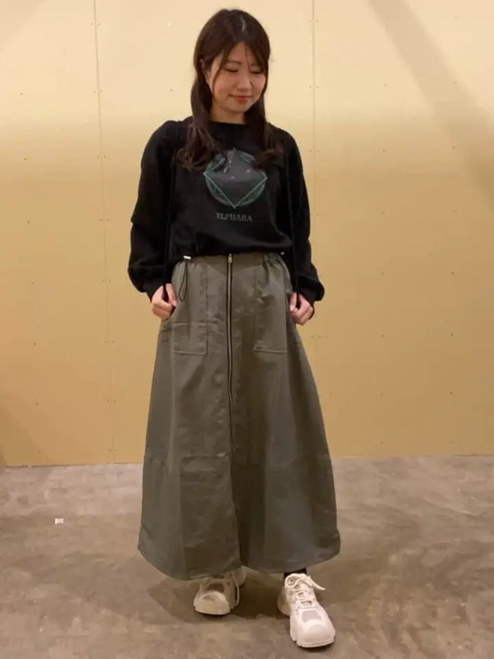 フロントZipコクーンスカート/Green Parks（グリーン パークス）の