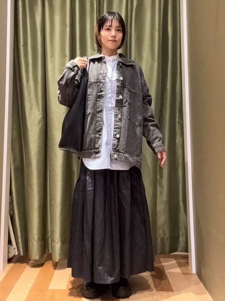 極美品　パラスパレス　毛100%　バンドカラー　Aライン　チェック　ロングシャツ イージーケアバンドカラーロングシャツ/チュニック/AMERICAN HOLIC