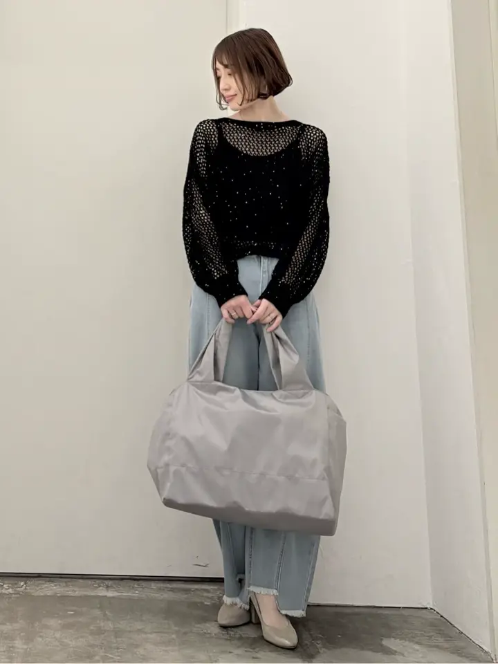 QUON シャイニービッグボストンショルダー/Green Parks（グリーン