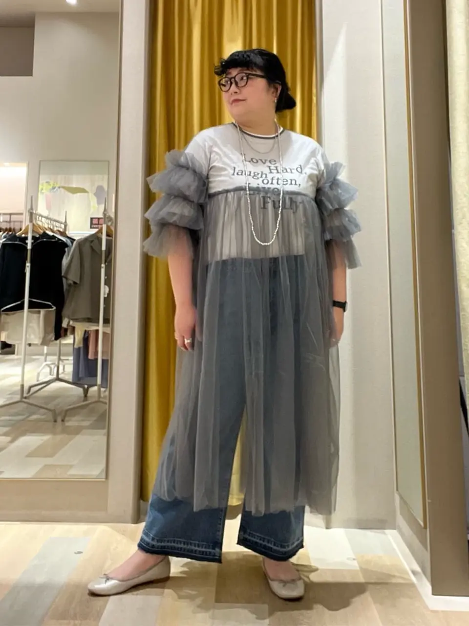 Railme チュールワンピース(インナーOP付)/Green Parks（グリーン