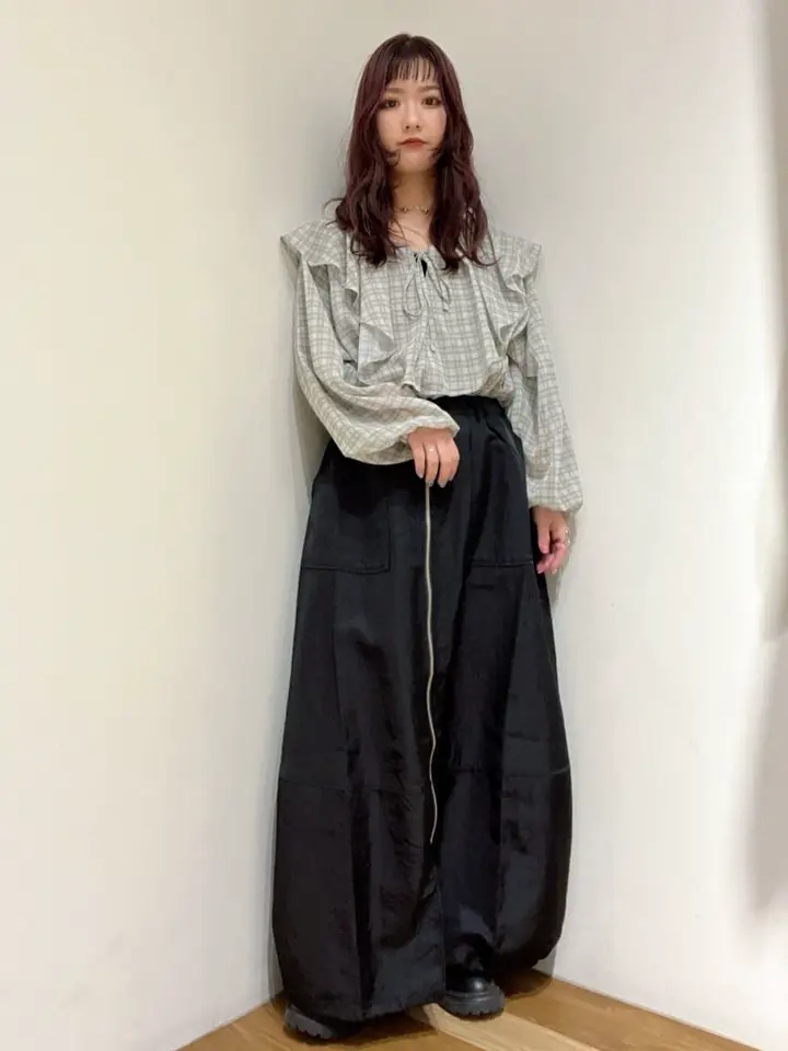 フロントZipコクーンスカート/Green Parks（グリーン パークス）の