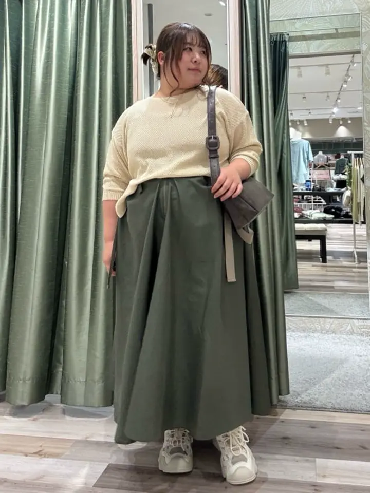 DOUBLE FLAGS サスペンダーミリタリースカート/Green Parks（グリーン