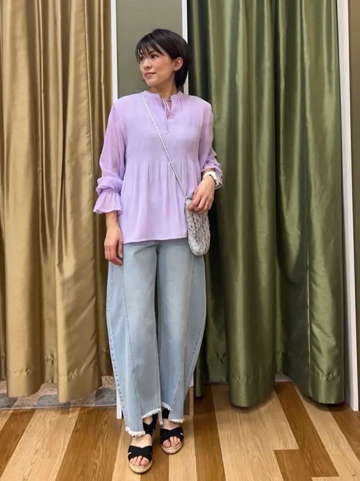 ♥️　Green Parks  袖キャンディスリーブブラウス　ライラック ♥️ Green Parks 袖キャンディスリーブブラウス ライラック