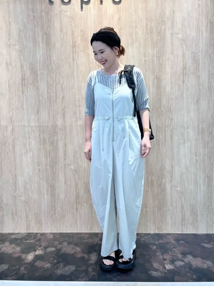 ZIP付きドロストコクーンサロペット/Green Parks（グリーン パークス