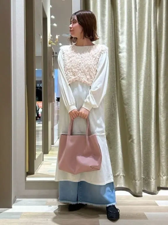 SET2点ベスト+配色ステッチワンピース/Green Parks（グリーン パークス