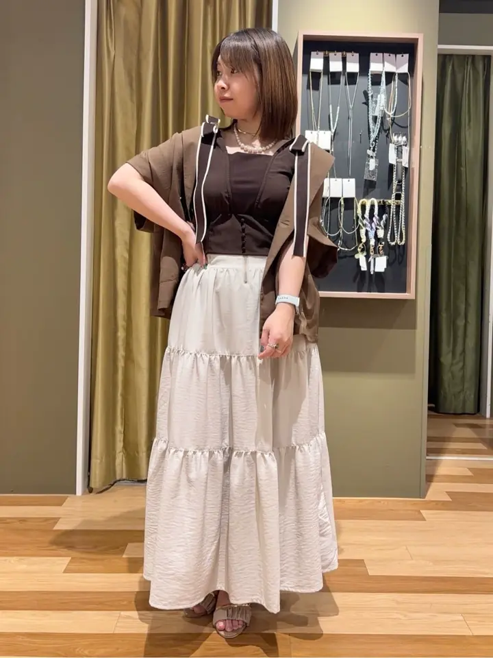 麻調合繊フレンチスリーブジャケット/Green Parks（グリーン パークス