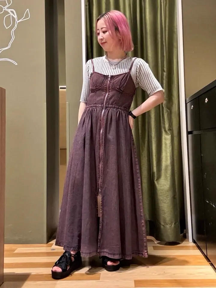 SUGAR SPOON コルセットデニムキャミワンピ/Green Parks（グリーン