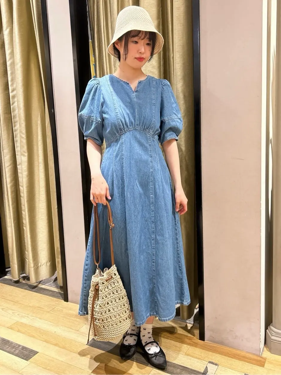 ELENCARE DUE デニム5分袖ワンピース/Green Parks（グリーン パークス