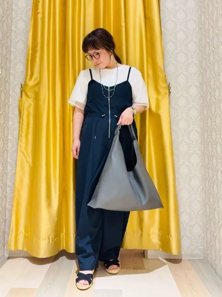 グリコ　有松絞りリメイク、有松絞りサロペット、オールインワン ZIP付きドロストコクーンサロペット/Green Parks（グリーン パークス