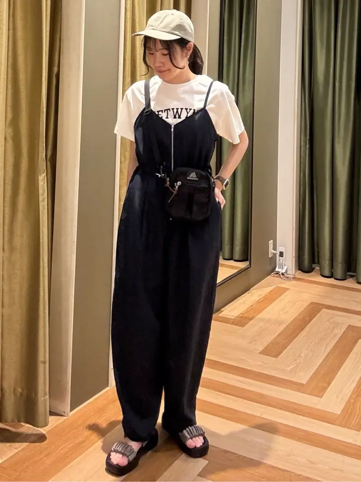 ZIP付きドロストコクーンサロペット/Green Parks（グリーン パークス