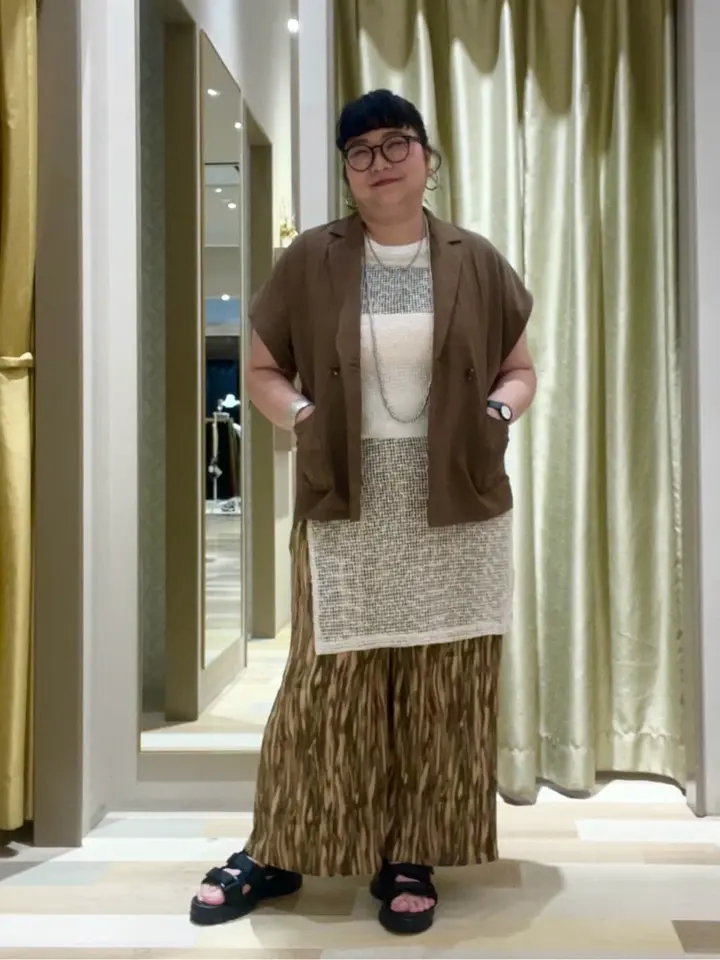 麻調合繊フレンチスリーブジャケット/Green Parks（グリーン パークス