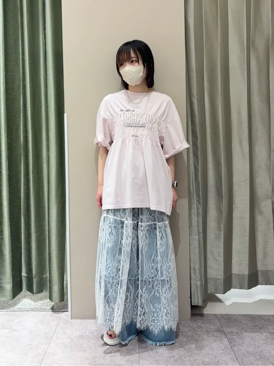 ELENCARE DUE レースティアードスカート/Green Parks（グリーン