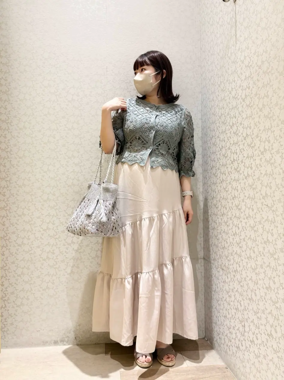 ELENCARE DUE リネンライクフレアスカート/Green Parks（グリーン