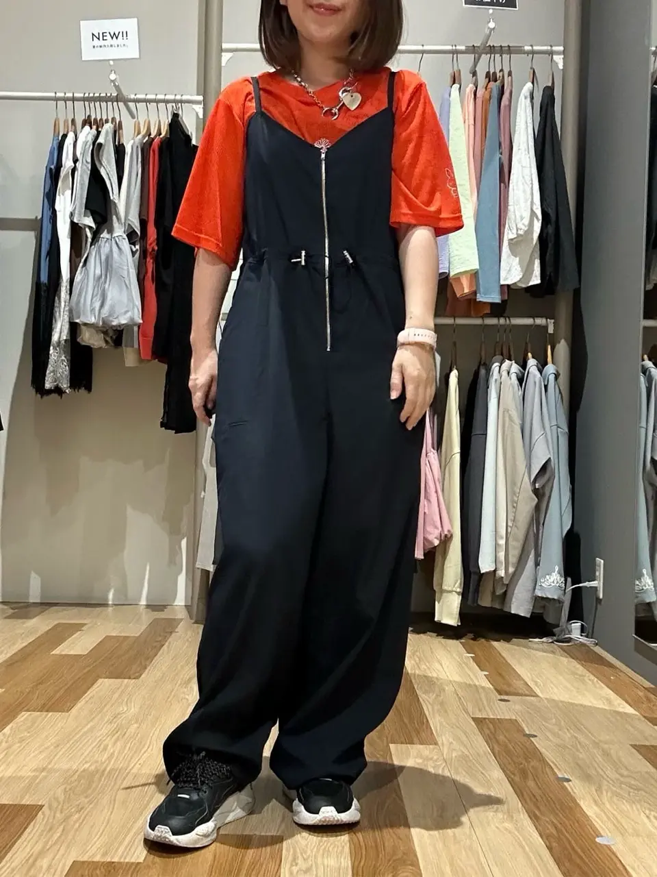 ZIP付きドロストコクーンサロペット/Green Parks（グリーン パークス