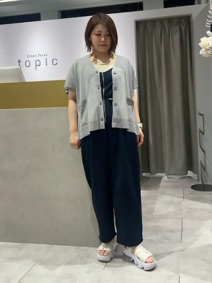 ZIP付きドロストコクーンサロペット/Green Parks（グリーン パークス