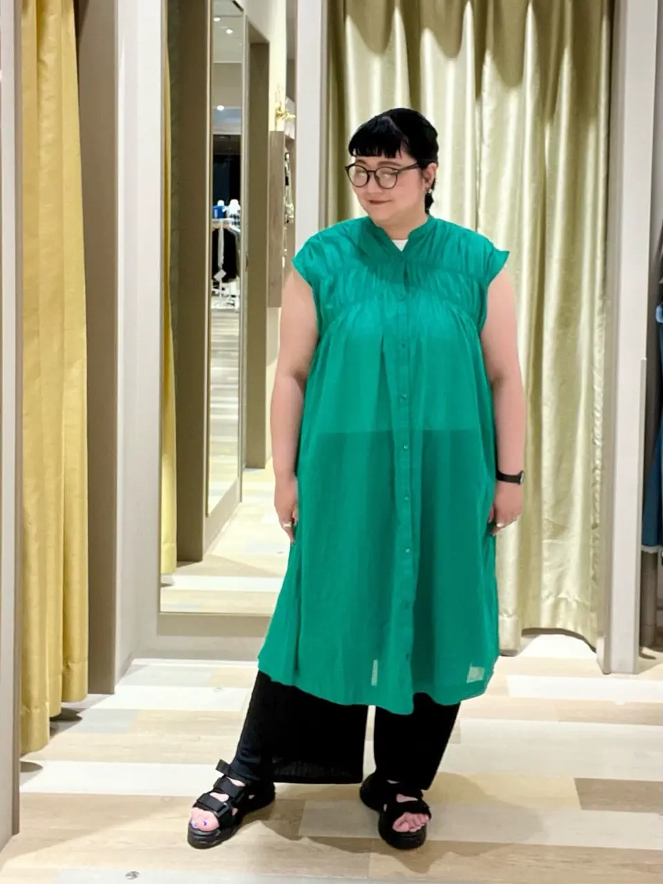 インド綿 シャーリングワンピース/Green Parks（グリーン パークス）の