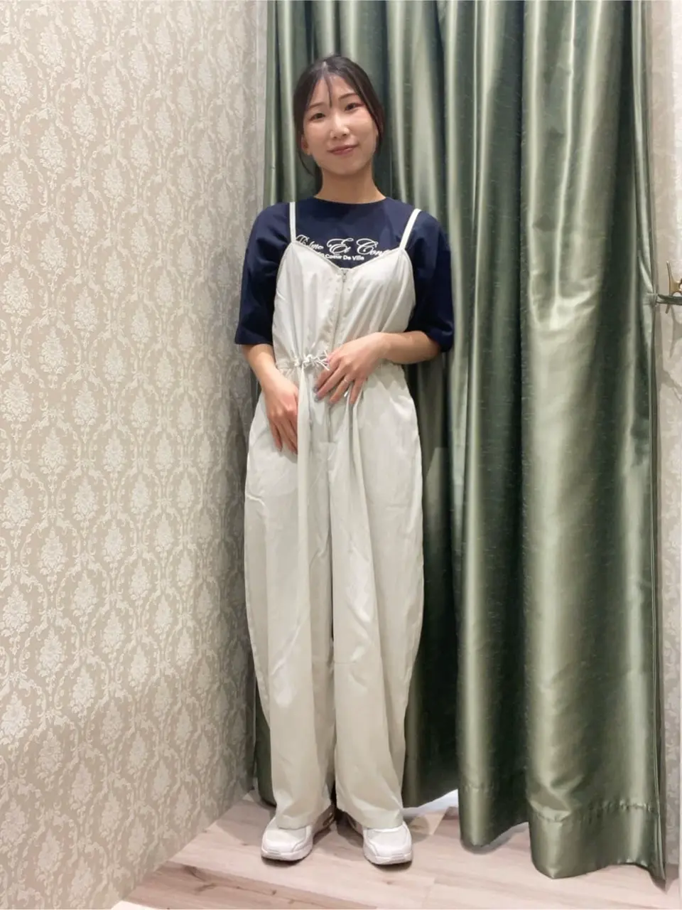 ZIP付きドロストコクーンサロペット/Green Parks（グリーン パークス