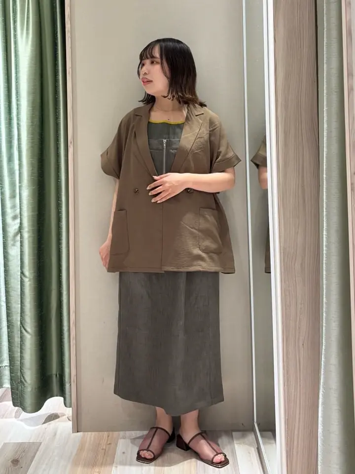 マルチWAYフロントzipサロペットスカート/Green Parks（グリーン