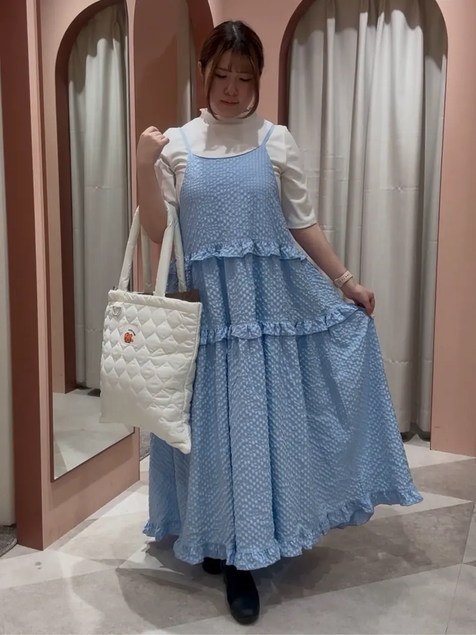 Petit Fleur フリルティアードキャミワンピ/Green Parks（グリーン