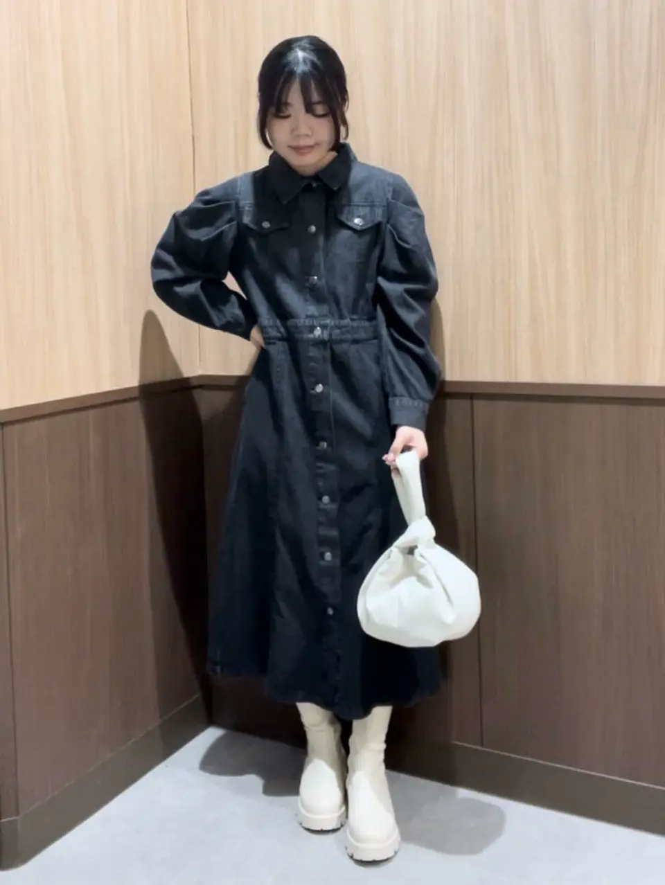 □ESCAR デニムロングジャケットワンピース/Green Parks（グリーン