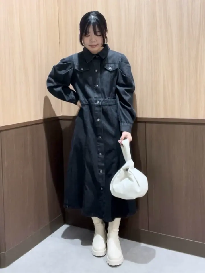 □ESCAR デニムロングジャケットワンピース/Green Parks（グリーン